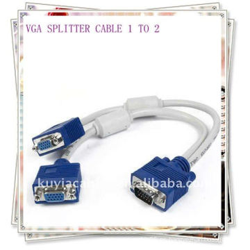 Alta calidad 1 PC a 2 VGA SVGA Monitor Y Adaptador del cable del divisor para el ordenador de escritorio